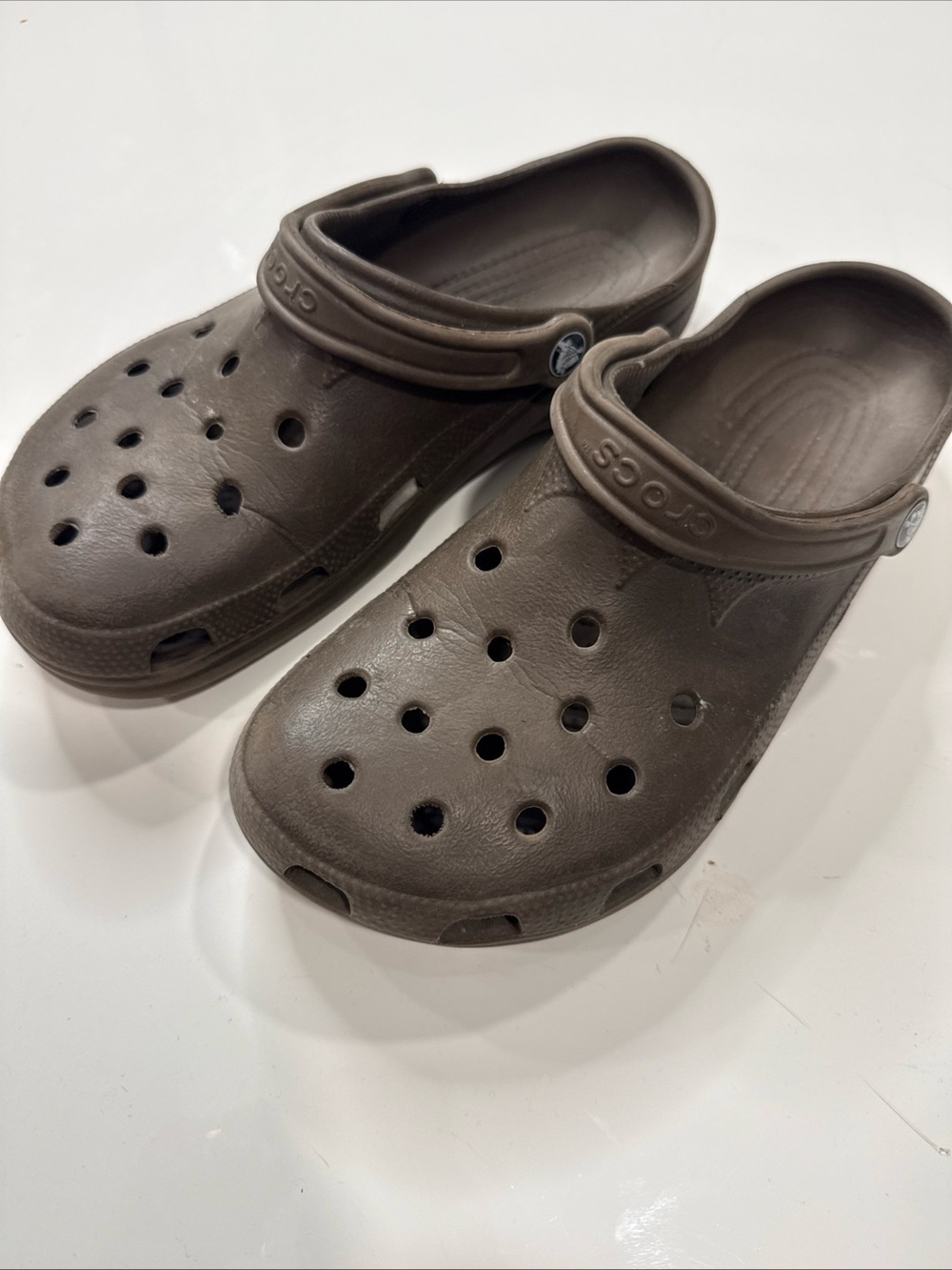 Crocs Classic Clogs Brown Mens 10-11 Womens 12-14 XL Slip On Comfort Shoes
